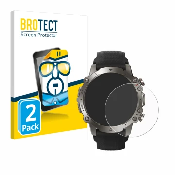 Parte frontale di una confezione del prodotto con il logo del marchio BROTECT. Accanto è raffigurato il dispositivo Huami Amaz