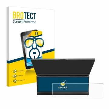 Parte frontale di una confezione del prodotto con il logo del marchio BROTECT. Accanto è raffigurato il dispositivo ASUS ROG Z