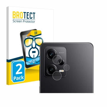 Parte frontale di una confezione del prodotto con il logo del marchio BROTECT. Accanto è raffigurato il dispositivo Xiaomi Red