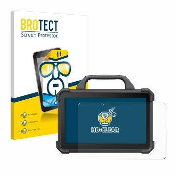 Parte frontale di una confezione del prodotto con il logo del marchio BROTECT. Accanto è raffigurato il dispositivo Launch X-4