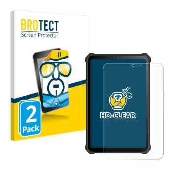 Parte frontale di una confezione del prodotto con il logo del marchio BROTECT. Accanto è raffigurato il dispositivo Oukitel RT