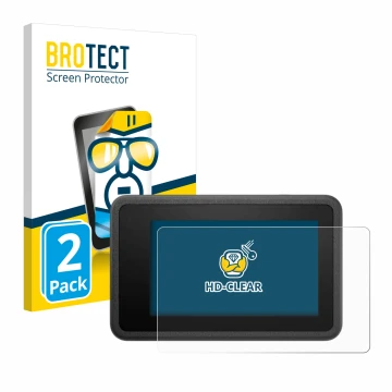 Parte frontale di una confezione del prodotto con il logo del marchio BROTECT. Accanto è raffigurato il dispositivo DJI Osmo A