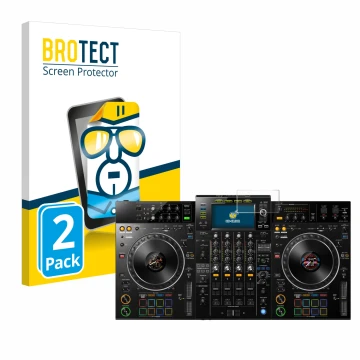 Parte frontale di una confezione del prodotto con il logo del marchio BROTECT. Accanto è raffigurato il dispositivo Pioneer XD
