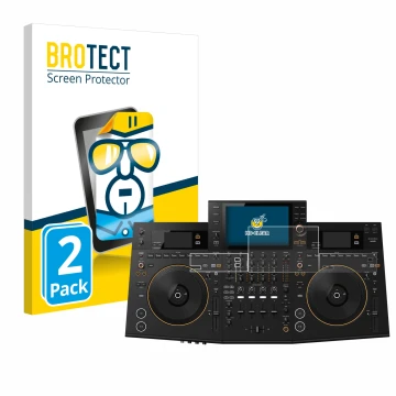 Parte frontale di una confezione del prodotto con il logo del marchio BROTECT. Accanto è raffigurato il dispositivo Pioneer OP