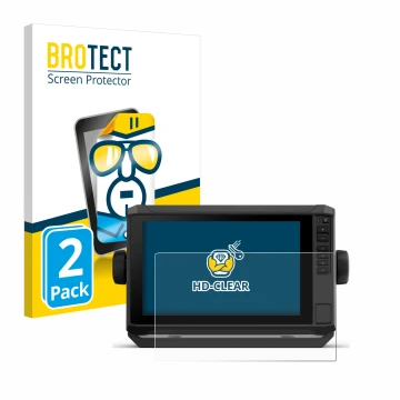 Parte frontale di una confezione del prodotto con il logo del marchio BROTECT. Accanto è raffigurato il dispositivo Garmin ECH