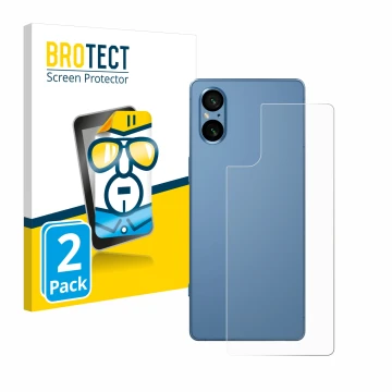 Parte frontale di una confezione del prodotto con il logo del marchio BROTECT. Accanto è raffigurato il dispositivo Sony Xperi