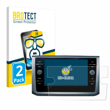 Parte frontale di una confezione del prodotto con il logo del marchio BROTECT. Accanto è raffigurato il dispositivo Volkswagen