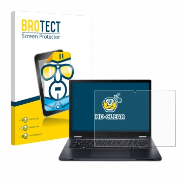 Parte frontale di una confezione del prodotto con il logo del marchio BROTECT. Accanto è raffigurato il dispositivo Acer Trave