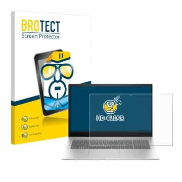 Parte frontale di una confezione del prodotto con il logo del marchio BROTECT. Accanto è raffigurato il dispositivo HP Envy 17