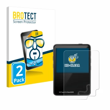 Parte frontale di una confezione del prodotto con il logo del marchio BROTECT. Accanto è raffigurato il dispositivo HifiWalker
