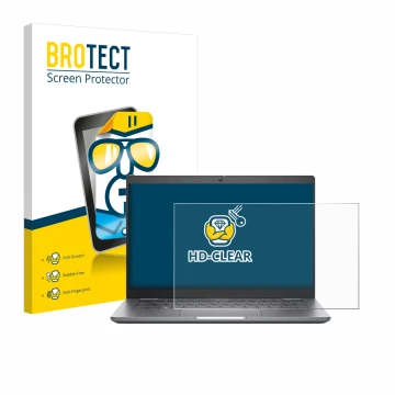 Parte frontale di una confezione del prodotto con il logo del marchio BROTECT. Accanto è raffigurato il dispositivo Dell Latit