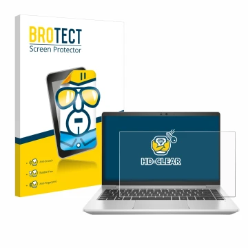 Parte frontale di una confezione del prodotto con il logo del marchio BROTECT. Accanto è raffigurato il dispositivo HP EliteBo