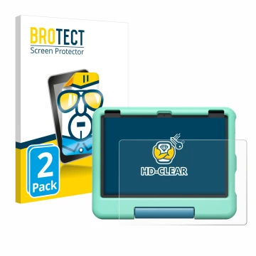 Parte frontale di una confezione del prodotto con il logo del marchio BROTECT. Accanto è raffigurato il dispositivo Amazon Fir