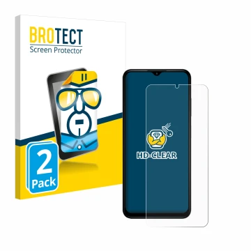 Parte frontale di una confezione del prodotto con il logo del marchio BROTECT. Accanto è raffigurato il dispositivo Nokia G42 