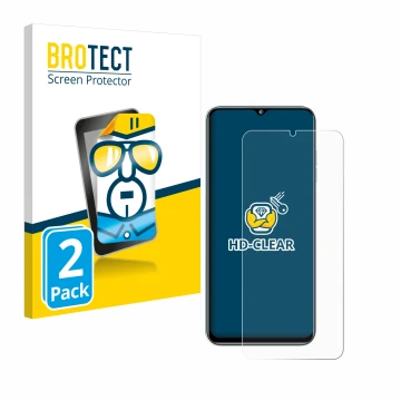 Parte frontale di una confezione del prodotto con il logo del marchio BROTECT. Accanto è raffigurato il dispositivo Oukitel C3