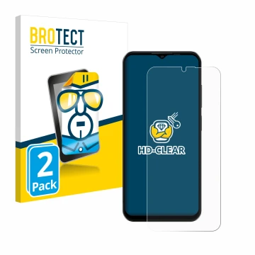 Parte frontale di una confezione del prodotto con il logo del marchio BROTECT. Accanto è raffigurato il dispositivo Ulefone No