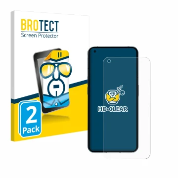Parte frontale di una confezione del prodotto con il logo del marchio BROTECT. Accanto è raffigurato il dispositivo Nothing Ph