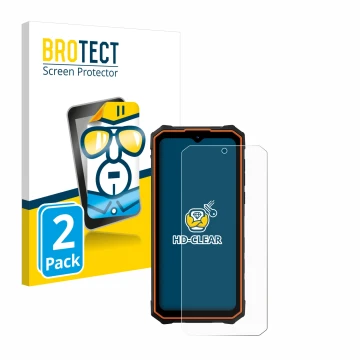 Parte frontale di una confezione del prodotto con il logo del marchio BROTECT. Accanto è raffigurato il dispositivo Hotwav Cyb