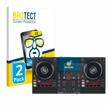 Parte frontale di una confezione del prodotto con il logo del marchio BROTECT. Accanto è raffigurato il dispositivo Numark Mix