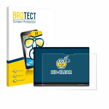 Parte frontale di una confezione del prodotto con il logo del marchio BROTECT. Accanto è raffigurato il dispositivo Dell Inspi