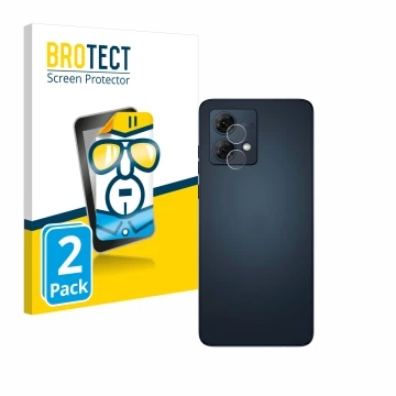 Parte frontale di una confezione del prodotto con il logo del marchio BROTECT. Accanto è raffigurato il dispositivo Motorola M