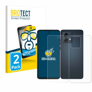 Parte frontale di una confezione del prodotto con il logo del marchio BROTECT. Accanto è raffigurato il dispositivo Motorola M