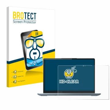 Parte frontale di una confezione del prodotto con il logo del marchio BROTECT. Accanto è raffigurato il dispositivo Lenovo Ide