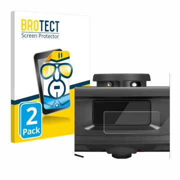 Parte frontale di una confezione del prodotto con il logo del marchio BROTECT. Accanto è raffigurato il dispositivo Roborock Q