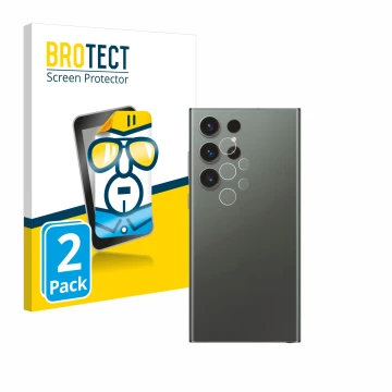 Parte frontale di una confezione del prodotto con il logo del marchio BROTECT. Accanto è raffigurato il dispositivo Samsung Ga