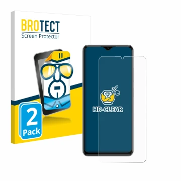 Parte frontale di una confezione del prodotto con il logo del marchio BROTECT. Accanto è raffigurato il dispositivo ZTE Blade 