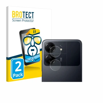 Parte frontale di una confezione del prodotto con il logo del marchio BROTECT. Accanto è raffigurato il dispositivo Xiaomi Poc