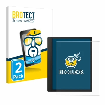 Parte frontale di una confezione del prodotto con il logo del marchio BROTECT. Accanto è raffigurato il dispositivo Boox Tab U