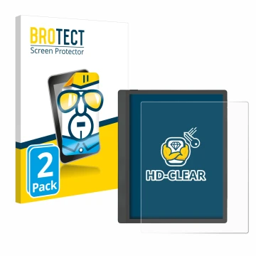 Parte frontale di una confezione del prodotto con il logo del marchio BROTECT. Accanto è raffigurato il dispositivo Boox Tab U