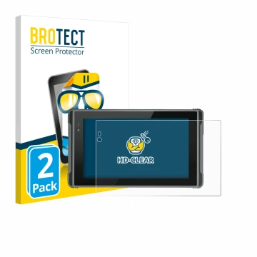 Parte frontale di una confezione del prodotto con il logo del marchio BROTECT. Accanto è raffigurato il dispositivo Hugerock X