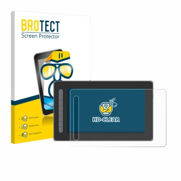 Parte frontale di una confezione del prodotto con il logo del marchio BROTECT. Accanto è raffigurato il dispositivo XP-Pen Art