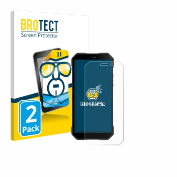 Parte frontale di una confezione del prodotto con il logo del marchio BROTECT. Accanto è raffigurato il dispositivo Doogee S61