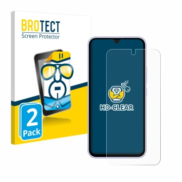 Parte frontale di una confezione del prodotto con il logo del marchio BROTECT. Accanto è raffigurato il dispositivo Samsung Ga