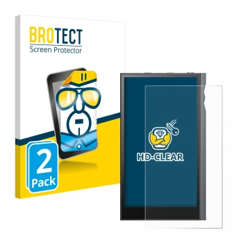 Parte frontale di una confezione del prodotto con il logo del marchio BROTECT. Accanto è raffigurato il dispositivo Astell&Ker