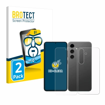 Parte frontale di una confezione del prodotto con il logo del marchio BROTECT. Accanto è raffigurato il dispositivo Samsung Ga