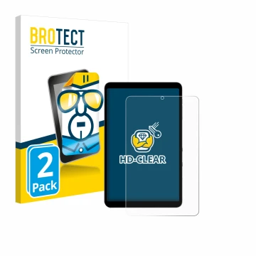 Parte frontale di una confezione del prodotto con il logo del marchio BROTECT. Accanto è raffigurato il dispositivo Alldocube 