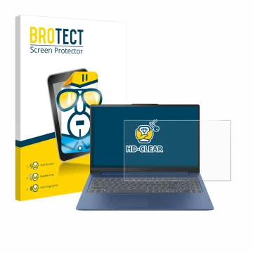 Parte frontale di una confezione del prodotto con il logo del marchio BROTECT. Accanto è raffigurato il dispositivo Lenovo Ide
