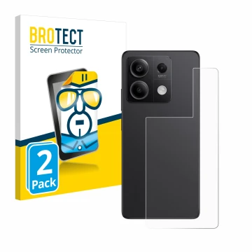 Parte frontale di una confezione del prodotto con il logo del marchio BROTECT. Accanto è raffigurato il dispositivo Xiaomi Red