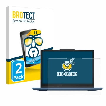 Parte frontale di una confezione del prodotto con il logo del marchio BROTECT. Accanto è raffigurato il dispositivo Lenovo Ide