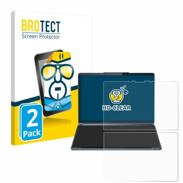 Parte frontale di una confezione del prodotto con il logo del marchio BROTECT. Accanto è raffigurato il dispositivo Lenovo Yog