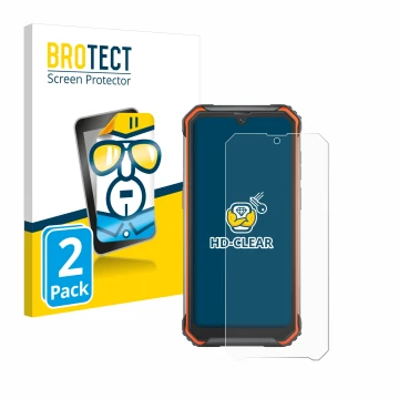 Parte frontale di una confezione del prodotto con il logo del marchio BROTECT. Accanto è raffigurato il dispositivo Blackview 