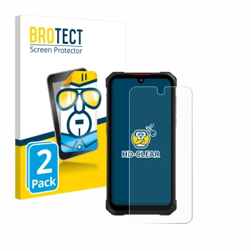 Parte frontale di una confezione del prodotto con il logo del marchio BROTECT. Accanto è raffigurato il dispositivo Hotwav Cyb