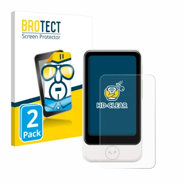 Parte frontale di una confezione del prodotto con il logo del marchio BROTECT. Accanto è raffigurato il dispositivo Pocketalk 