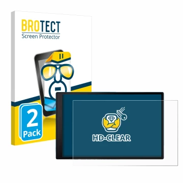 Parte frontale di una confezione del prodotto con il logo del marchio BROTECT. Accanto è raffigurato il dispositivo Garmin Dri