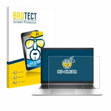 Parte frontale di una confezione del prodotto con il logo del marchio BROTECT. Accanto è raffigurato il dispositivo HP EliteBo
