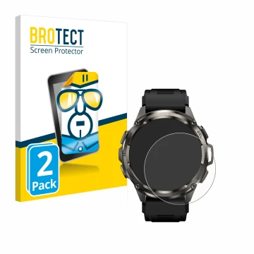 Parte frontale di una confezione del prodotto con il logo del marchio BROTECT. Accanto è raffigurato il dispositivo Kospet Tan